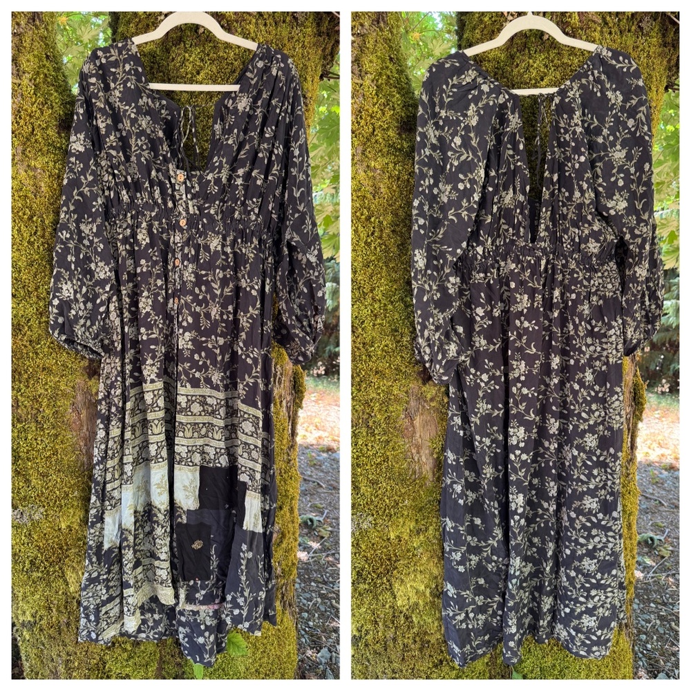 Kantha Bae Silk Moonlight Maxi Dress